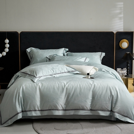 91家纺网 家纺一手货源 找家纺 JUICY 橘滋家纺 2025新款淡雅知性暗纹提花系列四件套 冰岛极絮