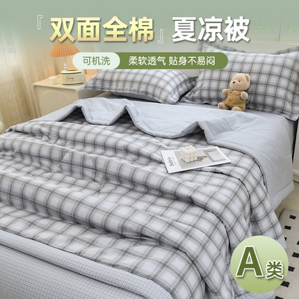 湘雪 2025新款双面全棉印花夏被可机洗小清新纯棉夏凉被薄被芯空调被子 七巷