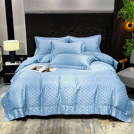 经年 2025新款水洗真丝提花四件套格林系列 格林-天蓝