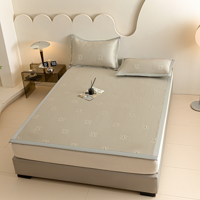 91家纺网 家纺一手货源 找家纺 阿亮家居 2025新款凉席凉豆豆软席床席款 四叶草-玉石咖