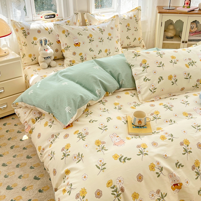 91家纺网 家纺一手货源 找家纺 （总）世爵 2025新款全棉印花小清新单品系列-单被套