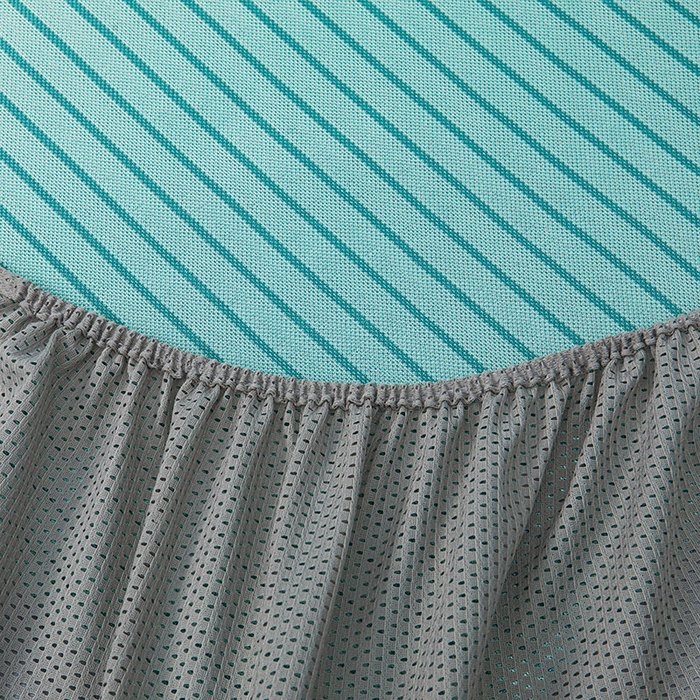 91家纺网 家纺一手货源 找家纺 2025新款凉席抗菌三明治可水洗碳光冰丝席宽边刺绣冰丝席 素夏 薄荷绿-床笠款