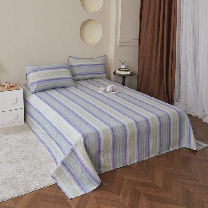 91家纺网 家纺一手货源 找家纺 绒艺席业 2025新款简约原棉印花老粗布床单 森沐