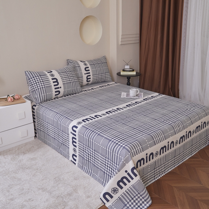 91家纺网 家纺一手货源 找家纺 绒艺席业 2025新款简约原棉印花老粗布床单 山茶花