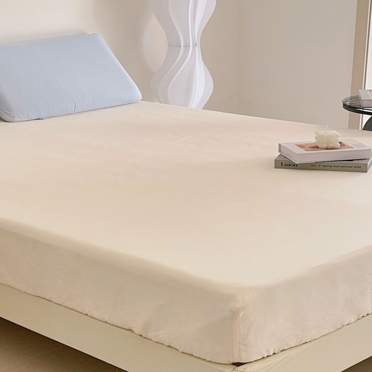 91家纺网 家纺一手货源 找家纺 兜米家居 2025新款纯色全棉床笠 生椰姜茶