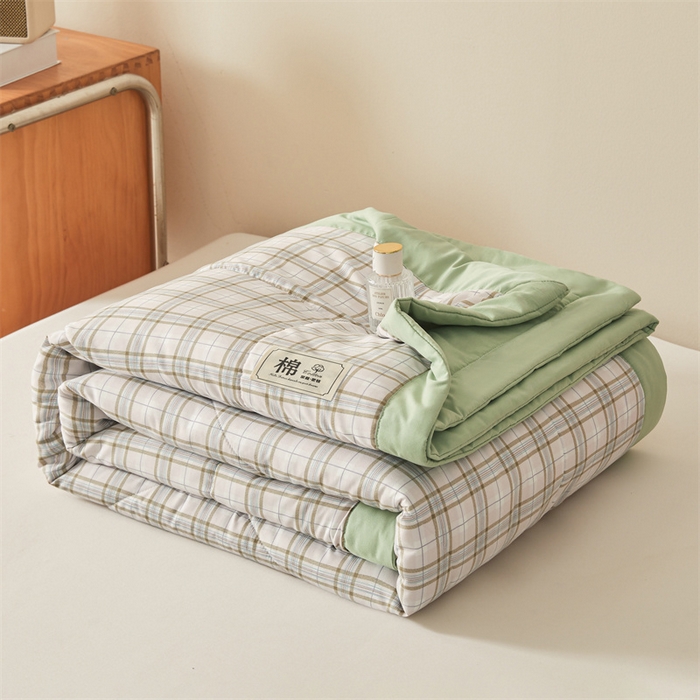 91家纺网 家纺一手货源 找家纺 魅图家纺 2025新款A类云朵棉抗菌棉花夏被 复古格