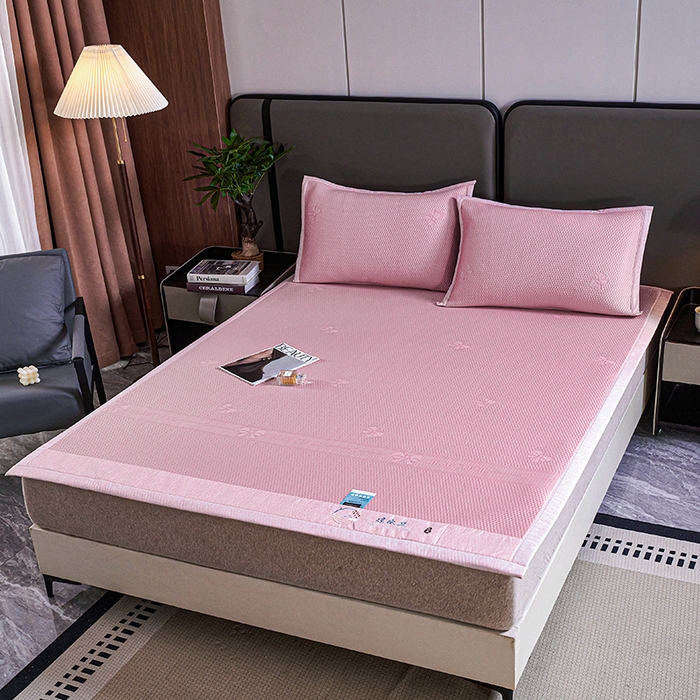 91家纺网 家纺一手货源 找家纺 （总）梵克保罗 2025新款7A抗菌母婴级纯乙纶PE刺绣凉感丝豆豆席