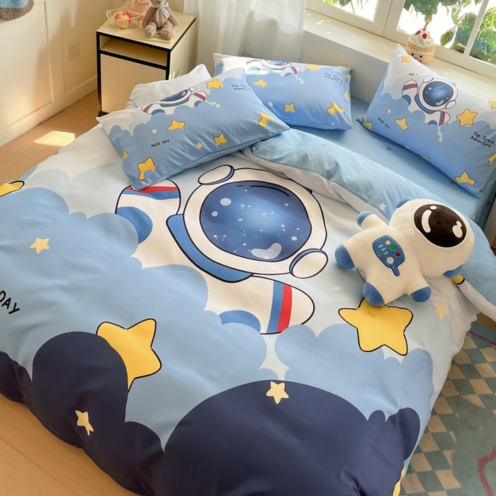 91家纺网 家纺一手货源 找家纺 博雅 2025新款纯棉宇航员四件套 梦想宇航员