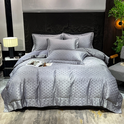 经年 2025新款水洗真丝提花四件套格林系列 格林-浅灰