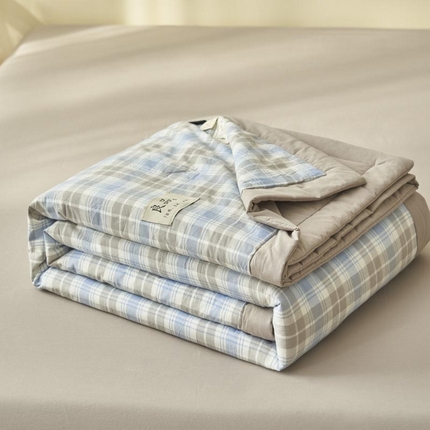 寐绸家纺 2025新款纯棉水洗棉无印风新疆棉花夏被四件套 围希曼格