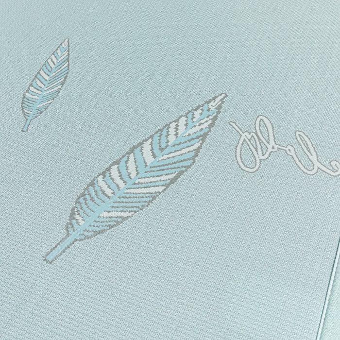 91家纺网 家纺一手货源 找家纺 阿亮家居 2025新款凉席碳光席冰丝席三件套 叶语芊芊-蓝灰