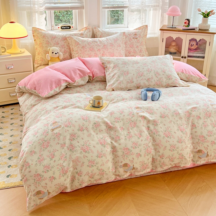 91家纺网 家纺一手货源 找家纺 世爵 2025新款全棉印花小清新单品系列-单被套 护花使者