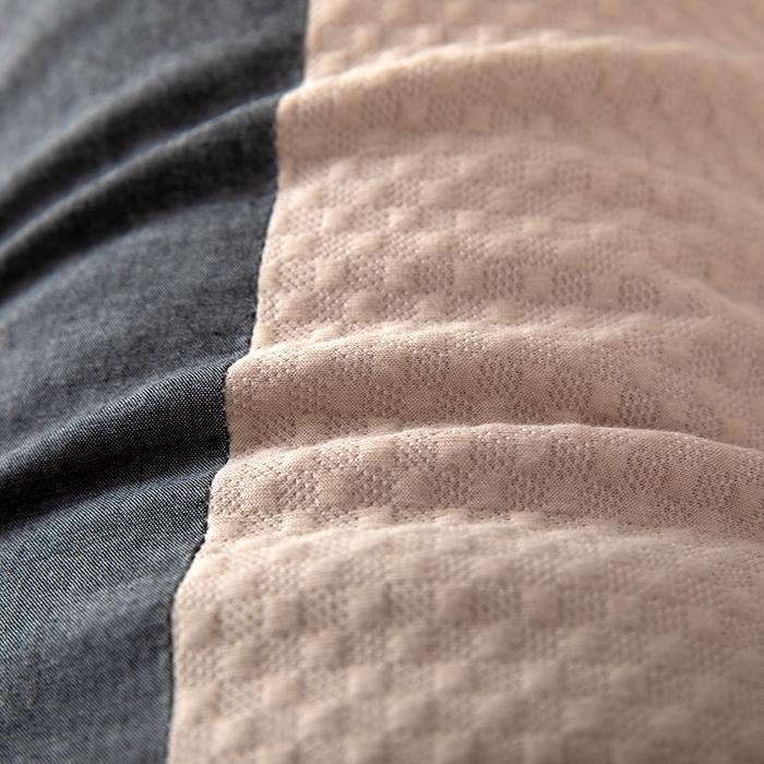 91家纺网 家纺一手货源 找家纺 九州枕芯 2025新款针织双拼纯荞麦枕 卡其色