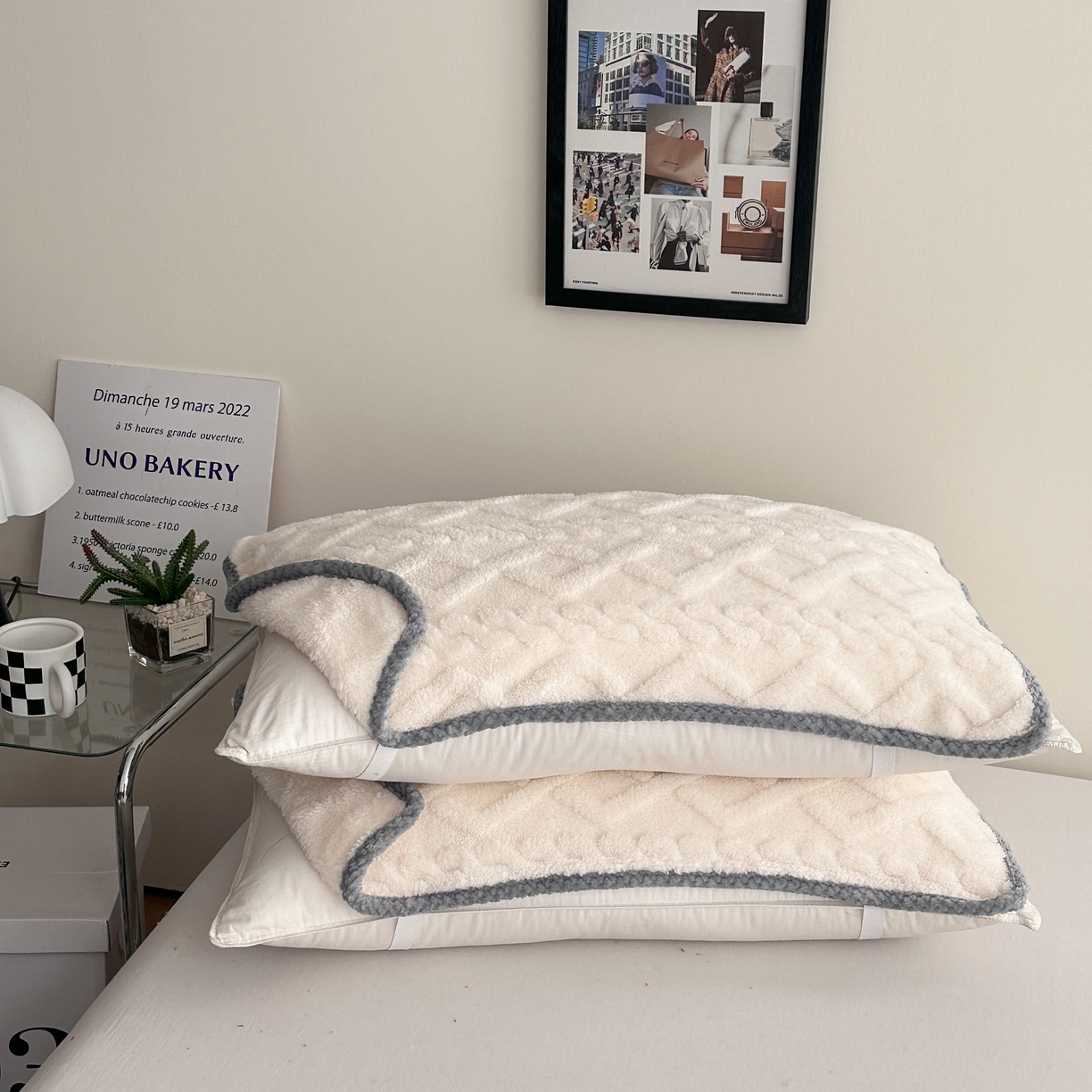 91家纺网 家纺一手货源 找家纺 乐嘉盈 2025新款塔芙绒枕皮 白色