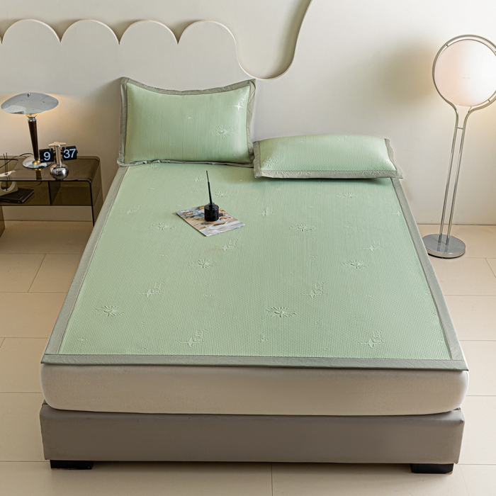 91家纺网 家纺一手货源 找家纺 阿亮家居 2025新款凉席凉豆豆软席床席款 爱丽丝-梵克绿