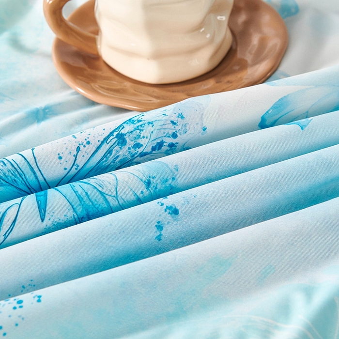 91家纺网 家纺一手货源 找家纺 缔锦家纺 2025新款凉感丝印花夏被 蝶恋-海盐兰