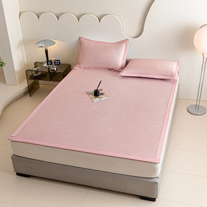 91家纺网 家纺一手货源 找家纺 阿亮家居 2025新款凉席凉豆豆软席床席款 爱丽丝-樱花粉