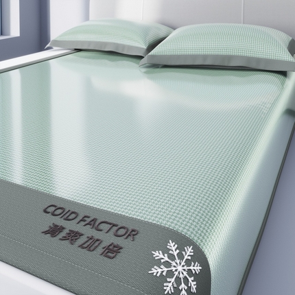 孩子王家纺 2025凉感冰丝藤席凉席席子-千鸟格系列 千鸟格-海松绿