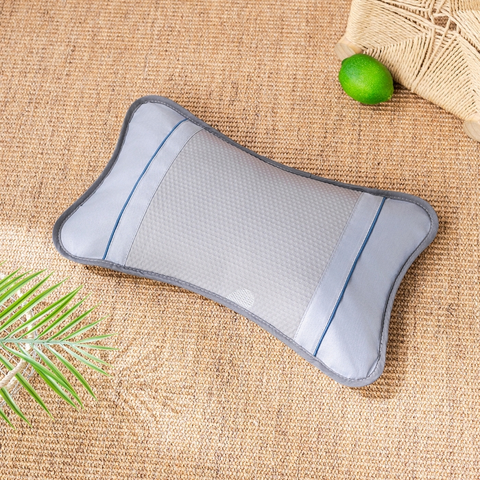 91家纺网 家纺一手货源 找家纺 2025新款凉感席夏季冰藤枕茶叶枕头凉豆豆席护颈椎竹席枕芯单人冰丝凉枕  冰豆圆枕-灰30x50