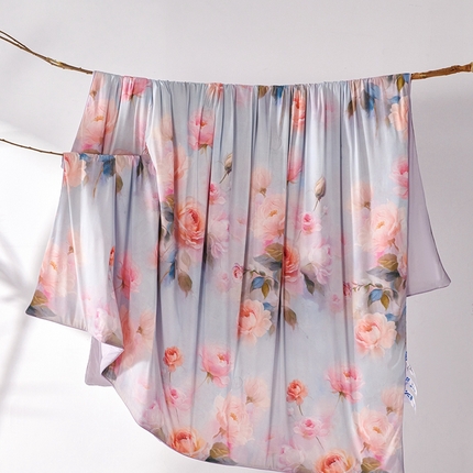 91家纺网 家纺一手货源 找家纺 缔锦家纺 2025新款凉感丝印花夏被 幽香秘语