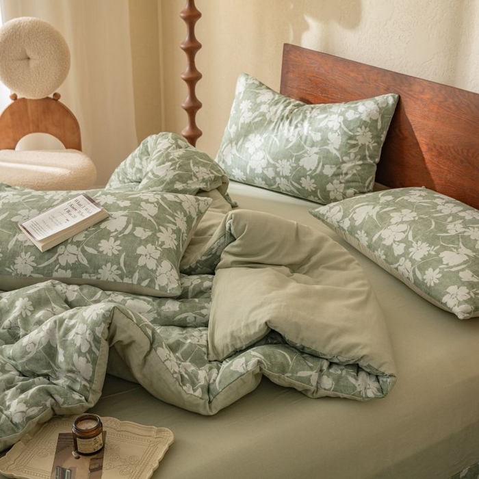 91家纺网 家纺一手货源 找家纺 （总）2025新款40s全棉双层纱圆角吊边款四件套