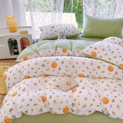 91家纺网 家纺一手货源 找家纺 （总）世爵 2025新款全棉印花小清新套件系列-四件套