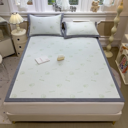 孩子王家纺 2025新款冰丝席提花冰豆豆床单床笠-抱抱龙系列 抱抱龙-沁雅绿