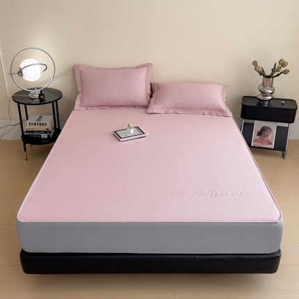 孩子王家纺 2025新款冰豆豆华夫格绣花床单床笠-万丽和系列 万丽和-婴儿粉床笠