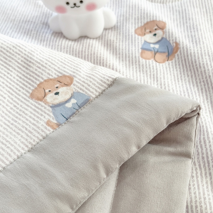 91家纺网 家纺一手货源 找家纺 慕木 2025春夏新款双层纱针织棉夏被夏凉被空调被 皮皮狗