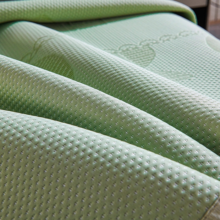 91家纺网 家纺一手货源 找家纺 梵克保罗 2025新款7A抗菌母婴级纯乙纶PE刺绣凉感丝豆豆席 叶子-绿