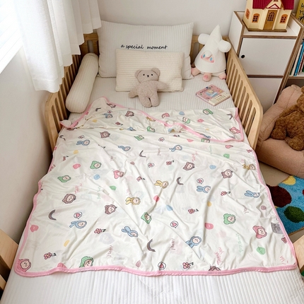 嗨生活 2025新款婴儿裸睡级凉感针织毯幼儿园夏被儿童夏被毯子 可爱萌趣