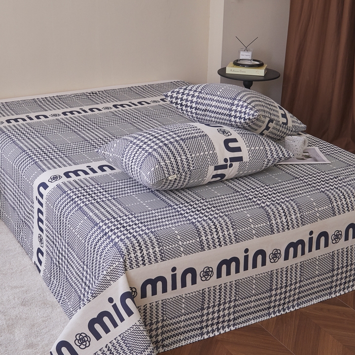 91家纺网 家纺一手货源 找家纺 绒艺席业 2025新款简约原棉印花老粗布床单 山茶花