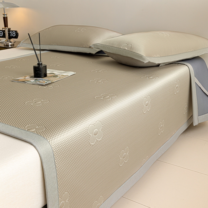 91家纺网 家纺一手货源 找家纺 阿亮家居 2025新款凉席凉豆豆软席床席款 四叶草-玉石咖