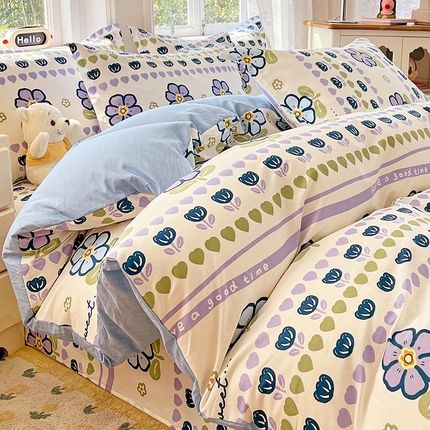 91家纺网 家纺一手货源 找家纺 （总）世爵 2025新款全棉印花小清新单品系列-单被套