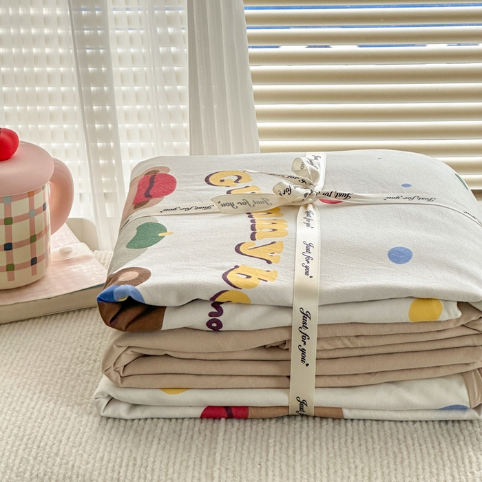 91家纺网 家纺一手货源 找家纺 冕悠家纺 2025新款A类高克重糯叽叽超柔糯水洗棉印花四件套 熊熊联盟