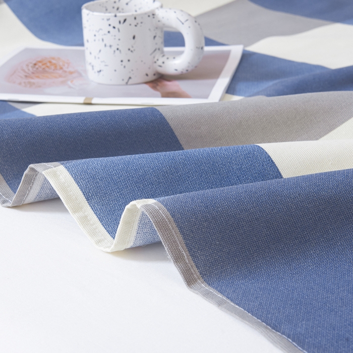 91家纺网 家纺一手货源 找家纺 绒艺席业 2025新款简约原棉印花老粗布床单 蓝白格