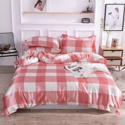 91家纺网 家纺一手货源 找家纺 （总）经年 2025新款条纹丝绸冰丝四件套