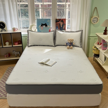 孩子王家纺 2025新款冰丝席提花冰豆豆系列床单床笠 嗨嗨乐园床笠