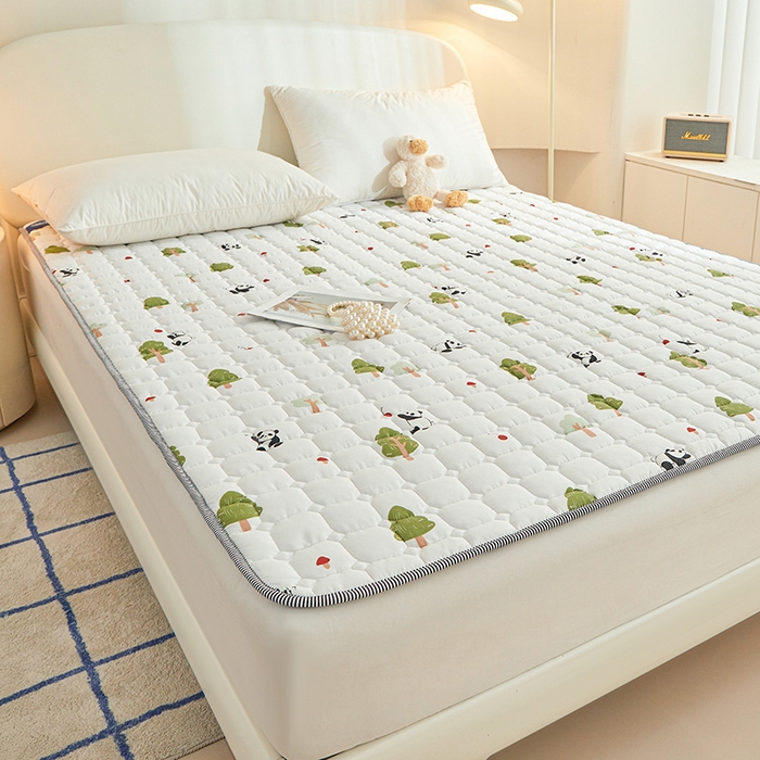 91家纺网 家纺一手货源 找家纺 丽诺床垫2025年全棉抗菌床褥床垫床护垫 熊猫仔仔