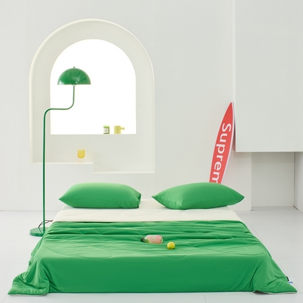 LADYCOCO可可家居 2025新款多巴胺色系凉感夏被 绿洲（绿色+牙白）