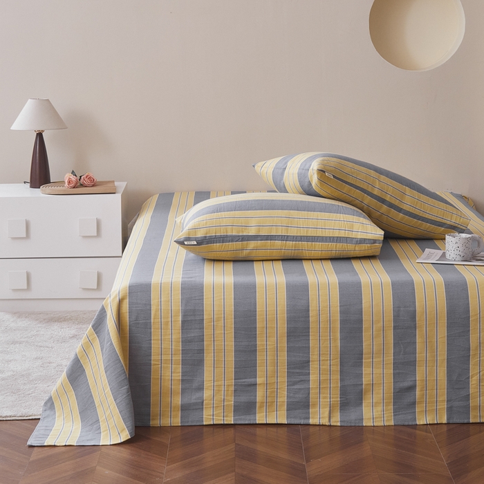 91家纺网 家纺一手货源 找家纺 绒艺席业 2025新款简约原棉印花老粗布床单 温馨