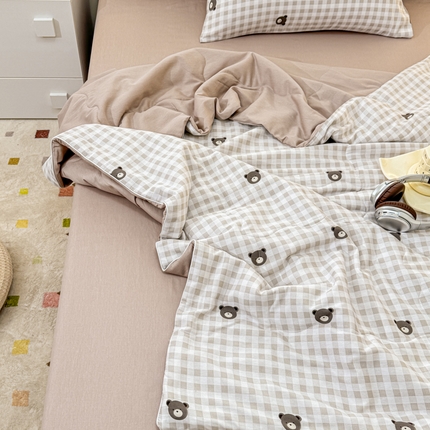 洺兰家居 2025新款A类全棉印花麻绳款夏被四件套 熊出没