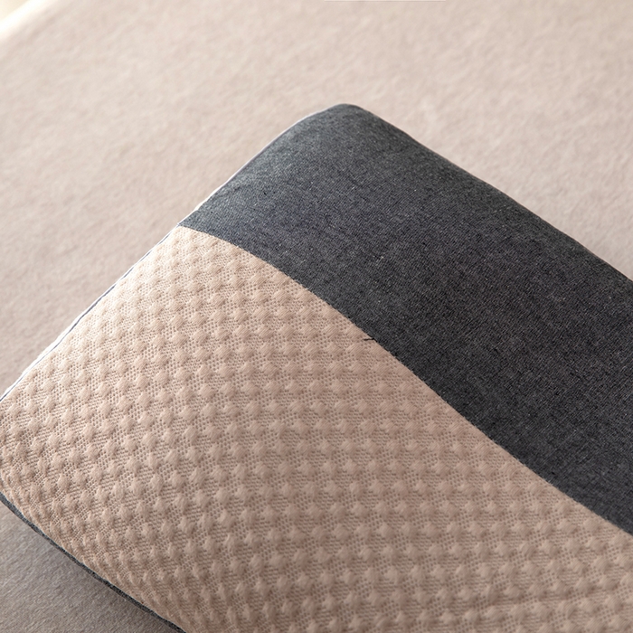 91家纺网 家纺一手货源 找家纺 九州枕芯 2025新款针织双拼纯荞麦枕 卡其色