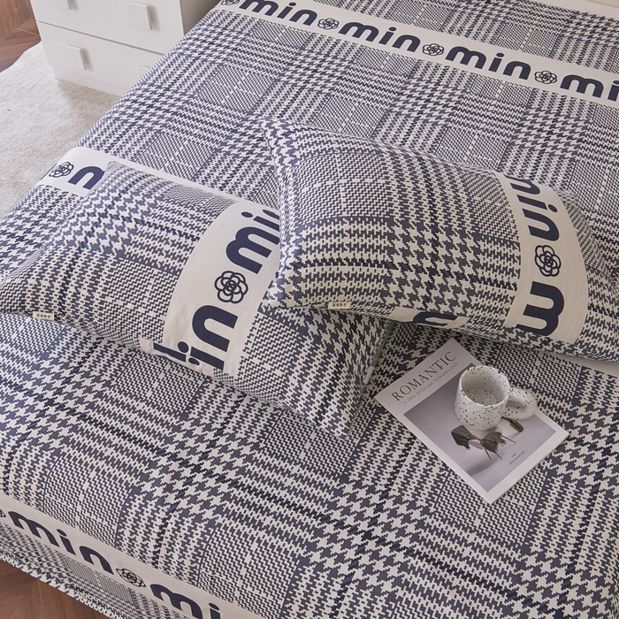 91家纺网 家纺一手货源 找家纺 绒艺席业 2025新款简约原棉印花老粗布床单 山茶花