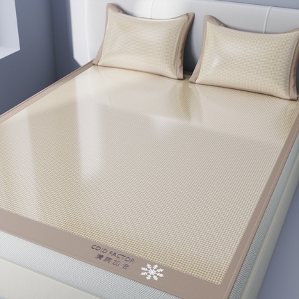 孩子王家纺 2025凉感冰丝藤席凉席席子-千鸟格系列 千鸟格-淡雅咖床笠