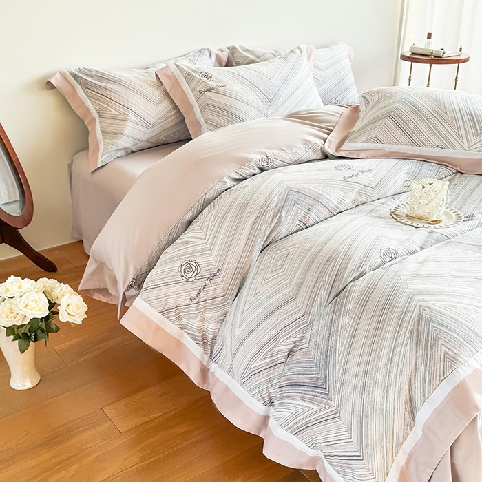 91家纺网 家纺一手货源 找家纺 巧玲珑 2025新款60支A类进口数码印花美式双拼四季款长绒棉四件套 海纳百川