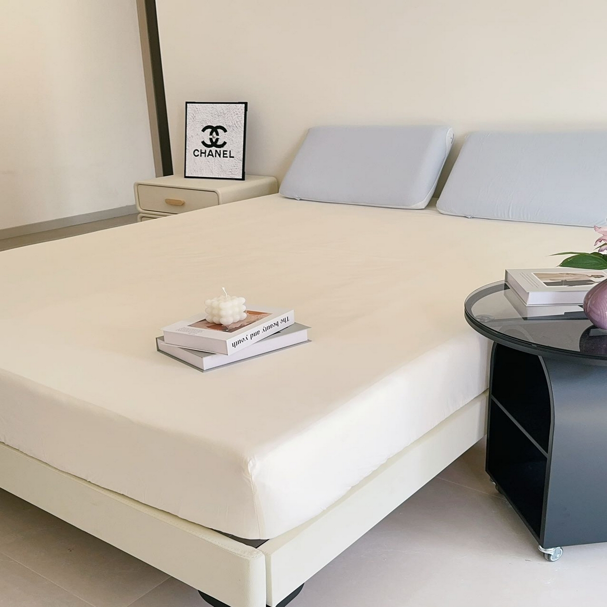 91家纺网 家纺一手货源 找家纺 兜米家居 2025新款纯色全棉床笠 生椰姜茶