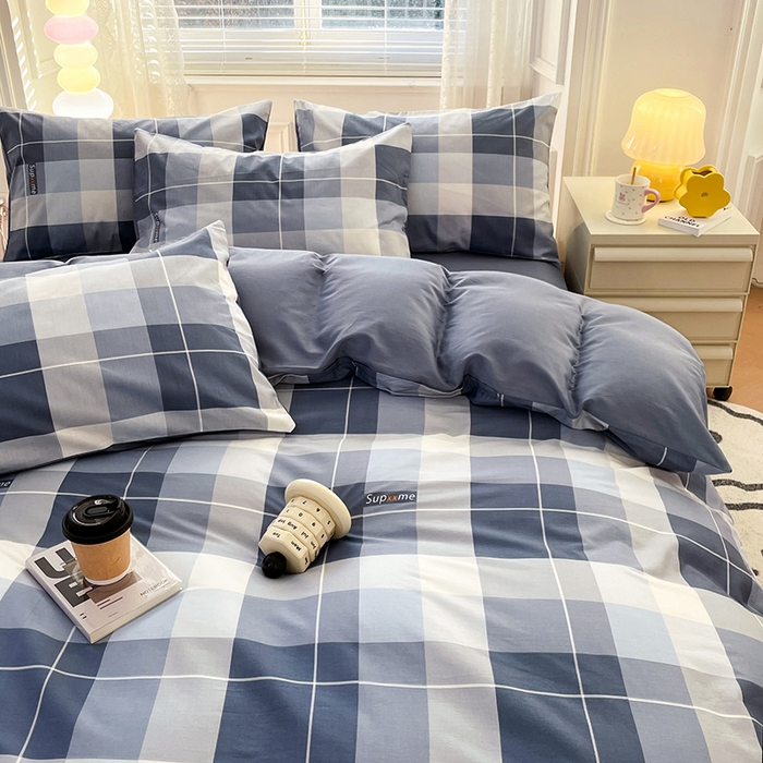 91家纺网 家纺一手货源 找家纺 世爵 2025新款全棉印花小清新套件系列-四件套 风的印季