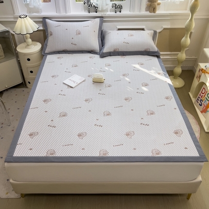 孩子王家纺 2025新款冰丝席提花冰豆豆床单床笠-抱抱龙系列 抱抱龙-岩硕咖