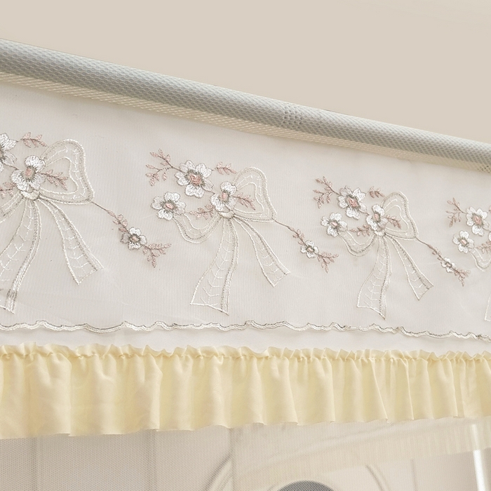 91家纺网 家纺一手货源 找家纺 （总）2025新款双层花边全包围床笠款三开门蚊帐-幽梦星辰